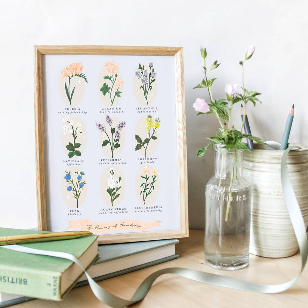 Friendship Language Of Flowers Print By Lara Vinck Designs
