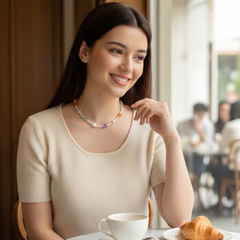 Crystal Bear Pearl Necklace, 2 of 5