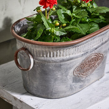 Flowers And Garden Metal Planter Tub, 2 of 4
