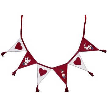 Edelweiss Christmas Bunting In Red And Cream Wool, 2 of 4