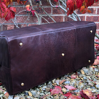 Men's Luxury Large Buffalo Leather Holdall, Travel Bag, 5 of 6