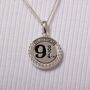 Harry Potter Sterling Silver Platform Nine Three/Four Necklace With Crystals, thumbnail 2 of 7