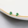 May Birthstone Emerald Green Stud Earrings, thumbnail 8 of 12