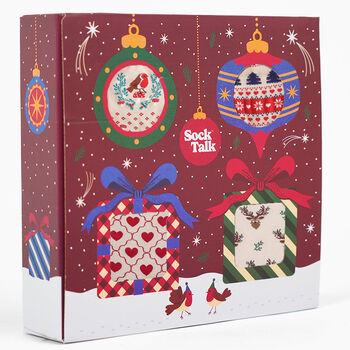 Rainbow Multi Bamboo Socks Christmas Gift Set Four Pack, 3 of 3