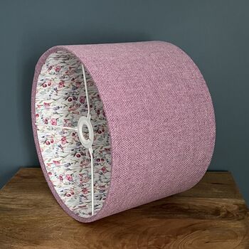 Alice Dog Rose Pink Tweed Floral Lined Lampshades, 4 of 7