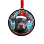 Staffie Black In Santa Hat Suncatcher Decoration, thumbnail 6 of 6