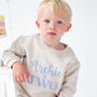 Personalised 'Two' Second Birthday Sweatshirt Jumper, thumbnail 1 of 11