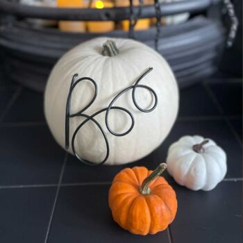 Handmade 'Boo' Wire Words For Pumpkin Decorating, 3 of 8