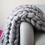 Yarnscombe Chunky Hand Knitted Throw, thumbnail 3 of 9
