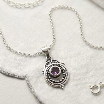 Sterling Silver Gemstone Victorian Necklace, 2 of 12