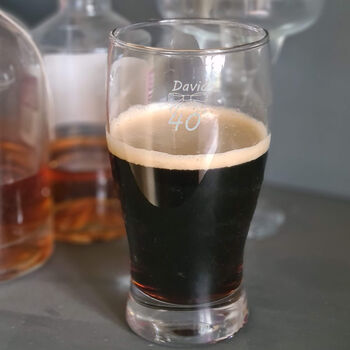 40th Birthday Bow Tie Beer Glass, 2 of 9