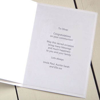 Personalised Boys First Holy Communion Card, 5 of 12