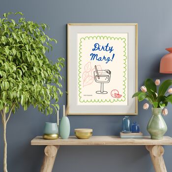 A4 Print Dirty Marg Cocktail Print, 3 of 4