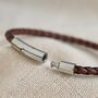 Men's Personalised Slim Woven Leather Bracelet, thumbnail 5 of 11