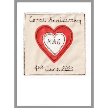 Personalised Coral 35th Wedding Anniversary Card, 8 of 10