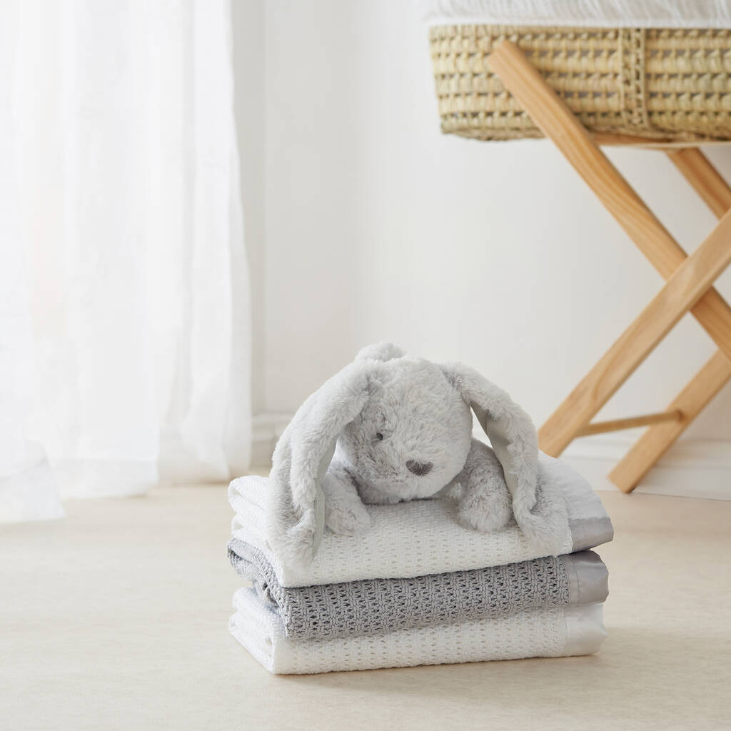 Luxury 100 Organic Baby Blanket All Grey By The Tiny Bed Company