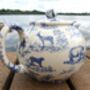 Two Cup Teapot In Blue Safari Design, thumbnail 6 of 12
