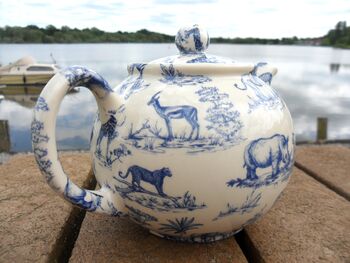 Two Cup Teapot In Blue Safari Design, 6 of 12