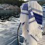 Riviera Striped Peshtemal Towel Ocean Blue, thumbnail 10 of 11