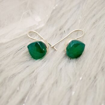 Green Onyx Sterling Silver Earrings, 2 of 8