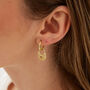 Lock Gold Color Hoop Sterling Silver Earring, thumbnail 1 of 12