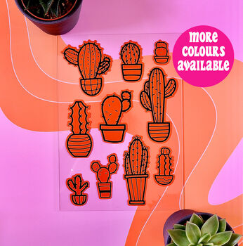 Cactus Cacti Clear Acrylic Vinyl Plaque Decor, 4 of 8