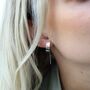 Sterling Silver Shield Threader Earrings, thumbnail 3 of 5