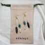 Pearl And Turquoise Asymmetric Drop Earrings, thumbnail 5 of 7