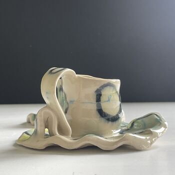 Wonky Candlesticks For Up To 3cm Candles In Soft Pastel Blues And Greens, 5 of 9