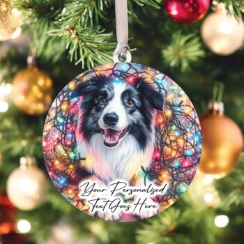 Personalised Border Collie In Christmas Lights, 9 of 10