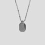 Mixed Pave Dog Tag Pendant In Rhodium Plated Sterling Silver And Cz, thumbnail 2 of 10