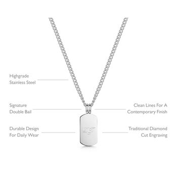 Mini Dog Tag Necklace Stainless Steel, 4 of 10