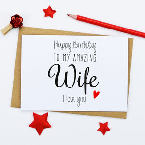 Personalised Happy Birthday Wife Card By Andrea Fays