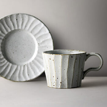 Handmade Ceramic Cup And Saucer Sandy, 3 of 5