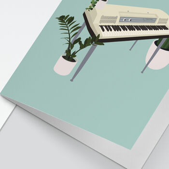 Wurlitzer Piano Houseplant Card | Music Birthday Card, 4 of 6