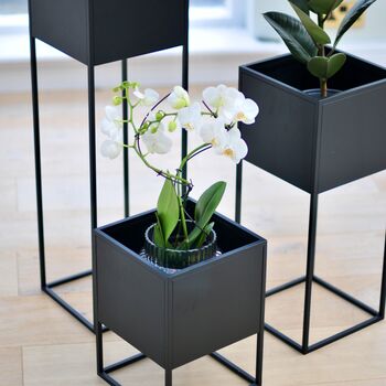 Square Metal Planter With Stand, 7 of 9