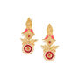 Gold Plated Clip Earrings In Gold And Red Colours, thumbnail 3 of 3