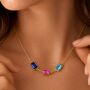 Personalised Baguette Cut Shaped Family Birthstones Necklace, thumbnail 2 of 10