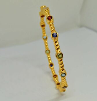 Nine Gemstones Gold Bracelet, 5 of 5