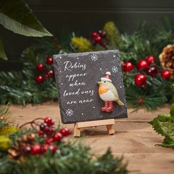 Christmas Slate On Easel Robins Appear When Loved Ones Are Near, 2 of 4