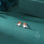 Hand Painted Robin Bird Stud Earrings In Sterling Silver, thumbnail 6 of 11