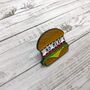 Vegeterian/Vegan 'No Meat' Burger Enamel Pin, thumbnail 2 of 5