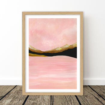 Pink Sky Mountain Landscape Set Of Three, 8 of 10
