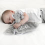 Personalised Fluffy Grey Elephant Baby Comforter, thumbnail 1 of 6