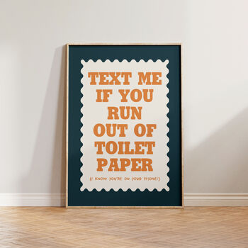 Text Me Funny Bathroom Wall Art Print, 2 of 9