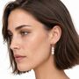 Timeless Three Pearl Drop Earrings, thumbnail 3 of 7