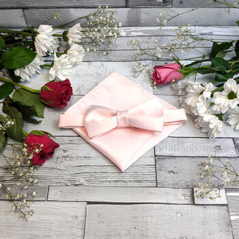 Baby Blush Wedding Tie, Bow Tie And Cravat Sets, 3 of 9
