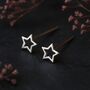 Sterling Silver Cut Out Star Stud Earrings, thumbnail 2 of 6