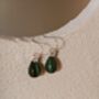 Teardrop Malachite Sterling Silver Dangle Earrings, thumbnail 7 of 9