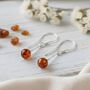 Cognac Baltic Amber And Sterling Silver Drop Earrings, thumbnail 1 of 3